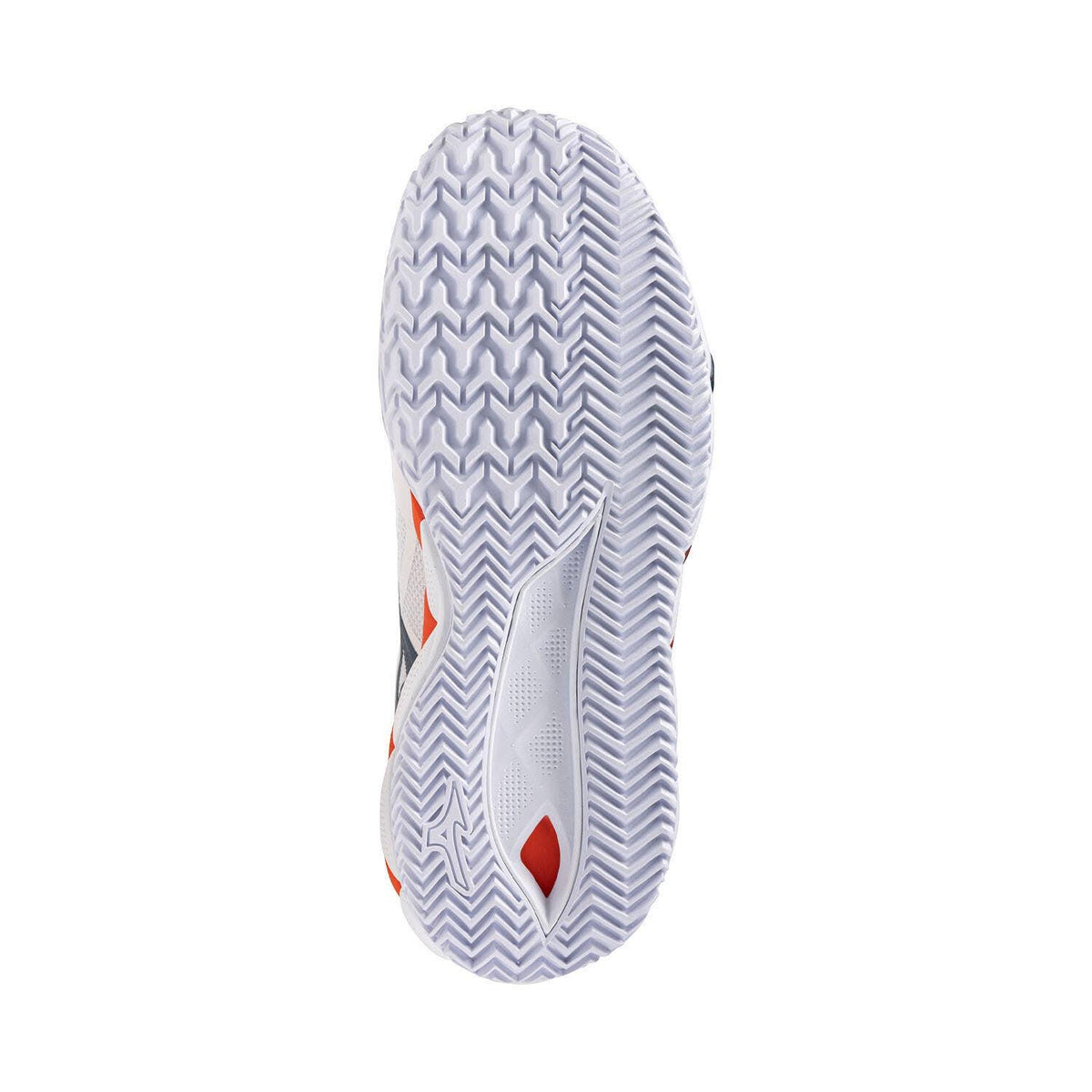 Mizuno Wave Enforce Tour 2 Clay bianco arancione viola suola