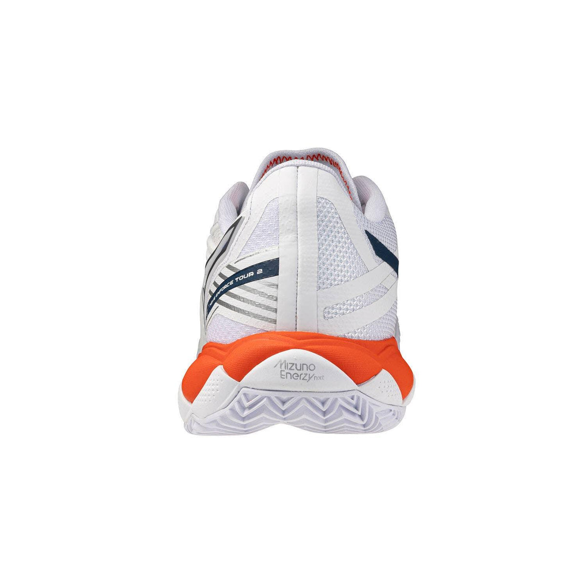 Mizuno Wave Enforce Tour 2 Clay bianco arancione viola dettaglio