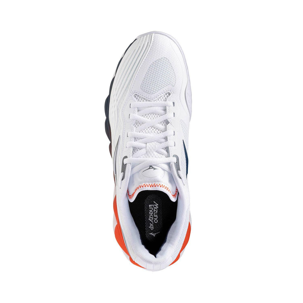 Mizuno Wave Enforce Tour 2 Clay bianco arancione viola vista posteriore